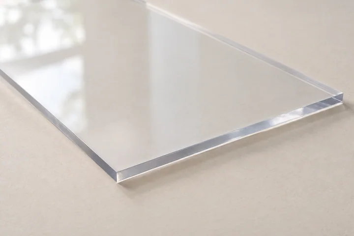 AI-generated solid transparent polycarbonate sheet without internal channels